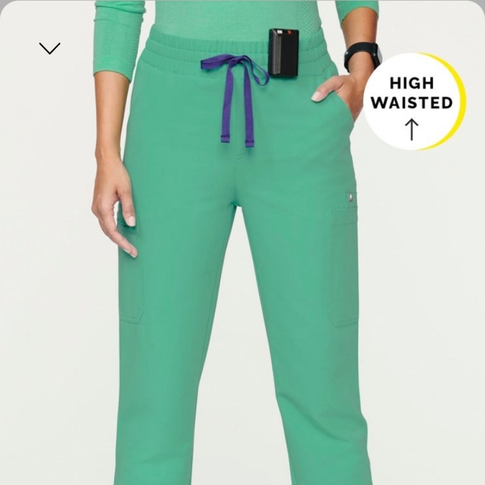 Figs surgical green high waisted yola small petite